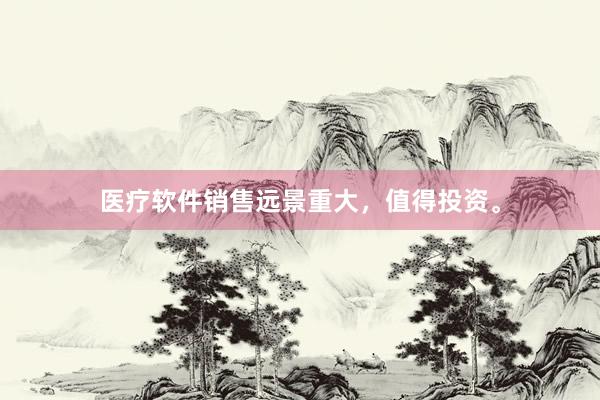 医疗软件销售远景重大，值得投资。